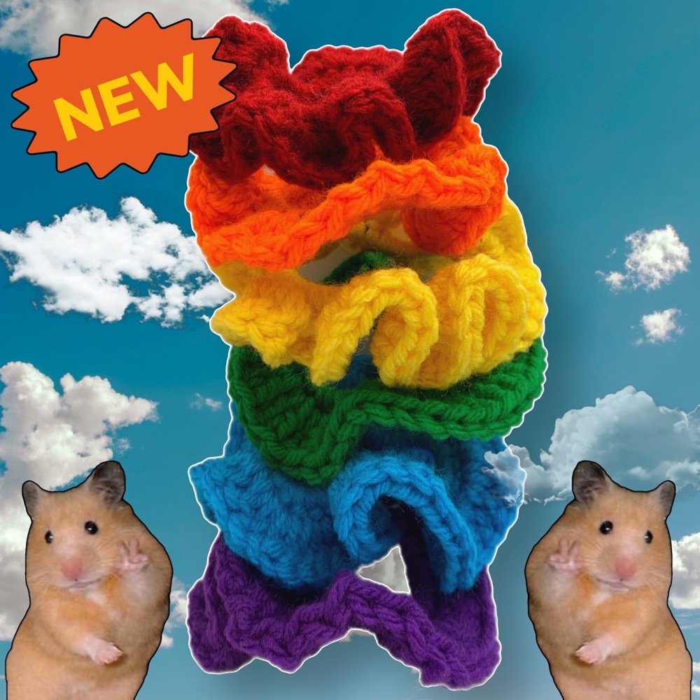 Mini crochet scrunchies RAINBOW PACK 🌈